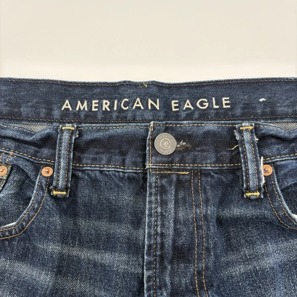 American Eagle Jeans Men's‎ 36x32 Blue Relaxed Straight Cotton Denim Meas 36x31